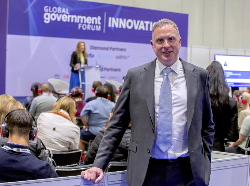 Andrew Besford at Innovation 2026 with Samantha Jones speaking