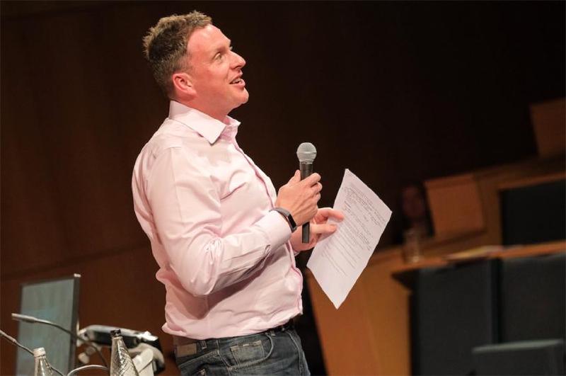 Andrew Besford speaking at a Dynamo North East event